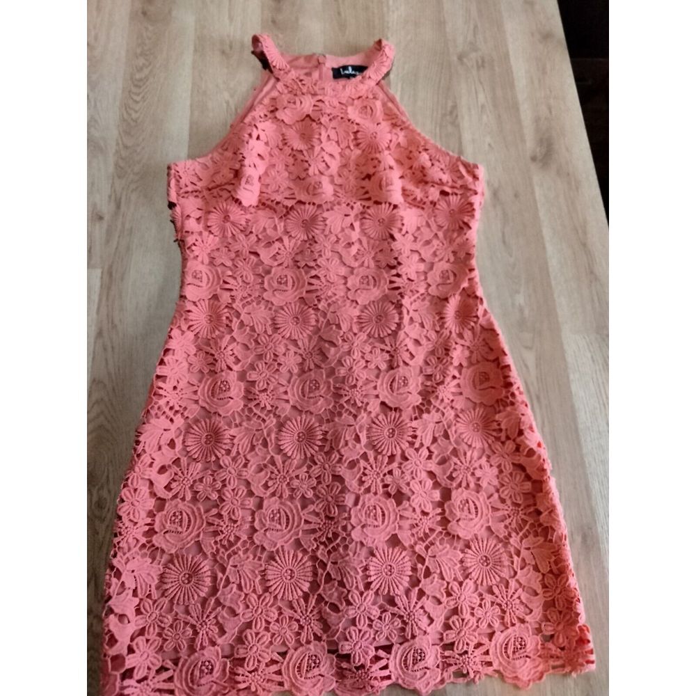 LuLu's Love Poem Orange Lace Mini Dress Size XL‎
